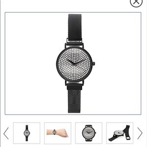 Black tone stainless mesh watch w/magnetic clasp